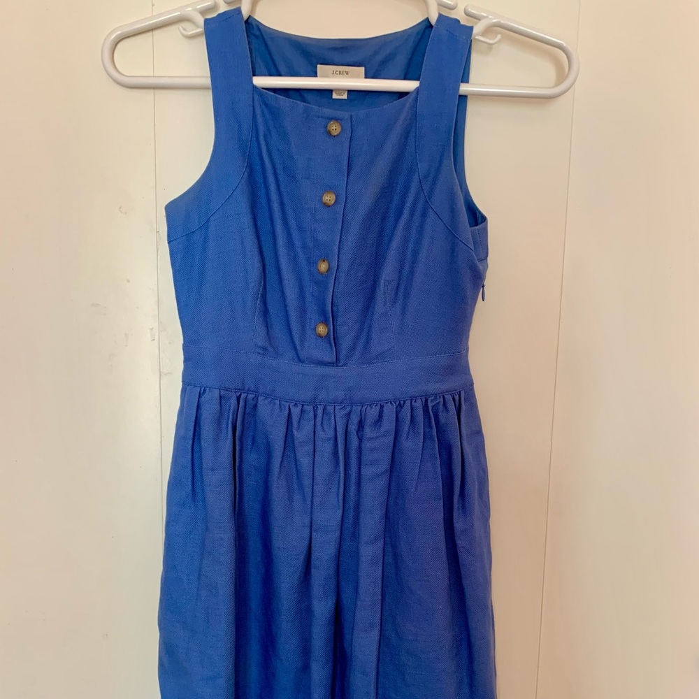J. Crew cornflower blue linen party dress